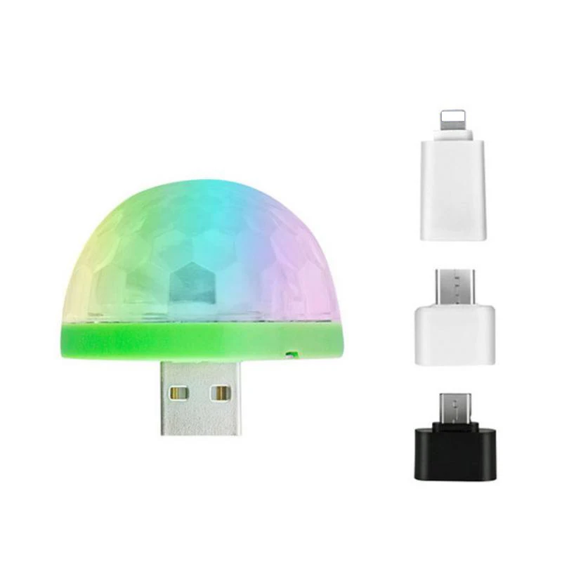 4W USB Laser Light Mini RGB LED Disco Ball Shape Stage Effect Convenient Party Type C
