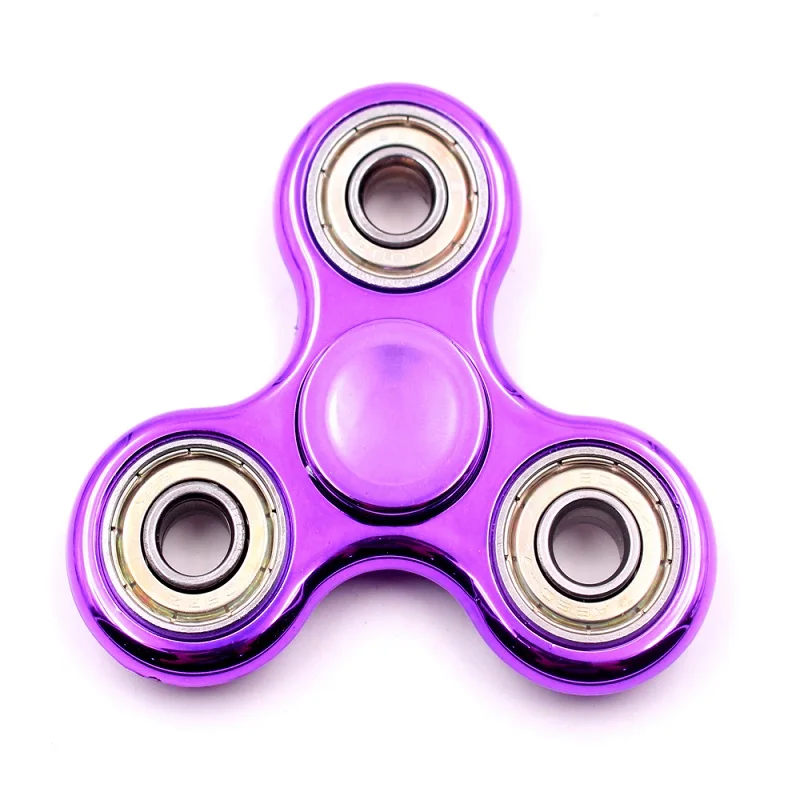 Ручной Спиннер с покрытием Tri-Spinner figets игрушка EDC сенсорная Непоседа Спиннер для аутизма и СДВГ детей/взрослых забавные антистрессовые игрушки - Цвет: Фиолетовый