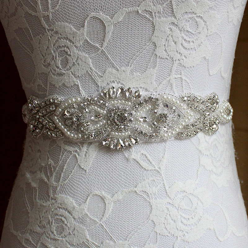 

2019 Luxury Wedding Dress Belts Many Colors Crystal Bridal Belt Rhinestones Pearls Bridal Sash For Wedding Decoration