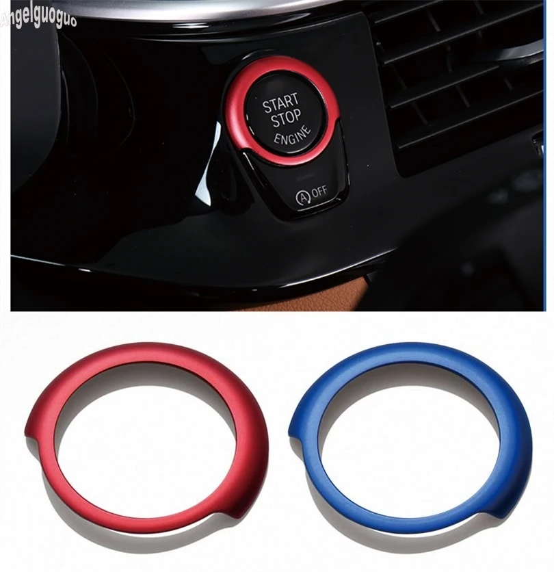 Metal Car Engine Start Stop Ring Keyless Start System Button Decoration Cover Car-styling For BMW 5 series G30 6GT GT6 2017 18