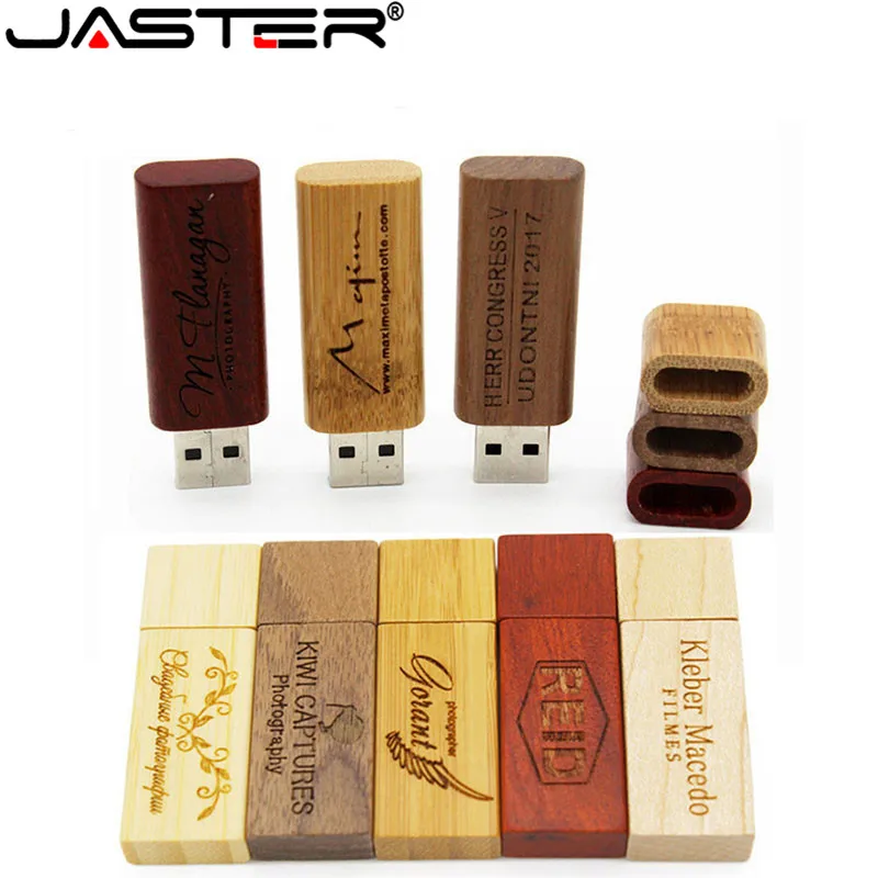 

JASTER (10 PCS free LOGO) Wooden memory Stick bamboo wood usb flash drive pen drive pendrive 8gb 16gb 32GB 64GB wedding gift