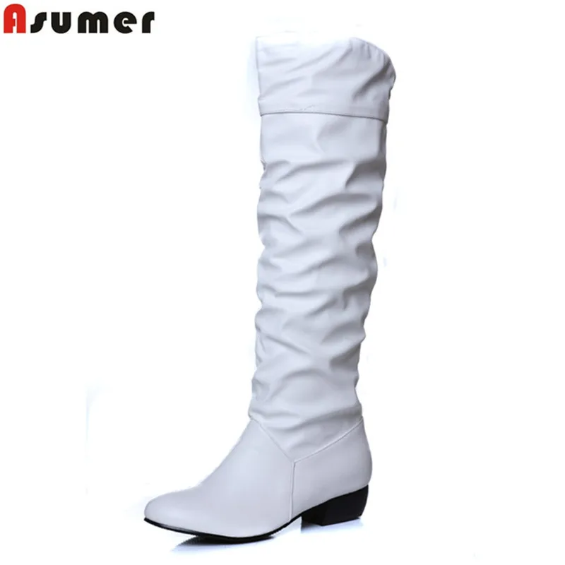 Asumer/Лидер продаж Новое поступление женские сапоги черные белые коричневые до