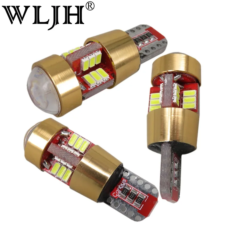 

WLJH 2x Error Free Car LED Light W5W T10 LED SMD Len Lamp Bulb Side Light for FIAT 500 Punto Stilo Palio Bravo Ducato Canbus