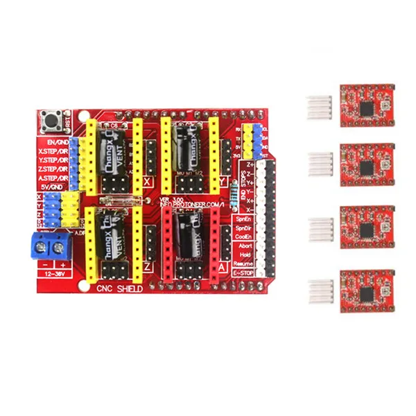 

V3.0 Engraver CNC Shield+A4988 Stepper Motor Drivers For UNO R3 for Arduino