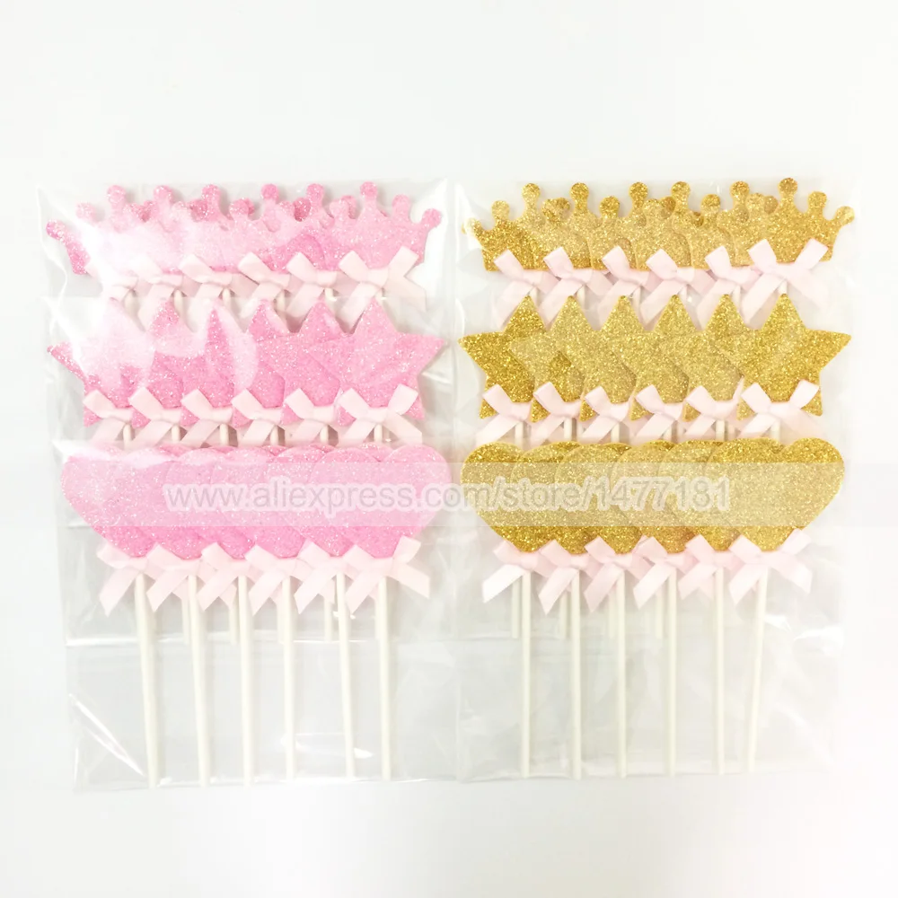 Baby girls birthday cupcake toppers 6