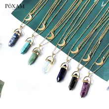 Colares de ouro natural pedra colares para mulheres vintage geométrico pingente colares link corrente gargantilha jóias presentes