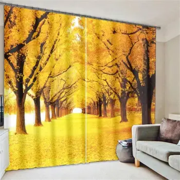 

3D Printed Window Art Curtains Room Darkening Drapes Flowers Leaves Trees Snow Scenery Luxury Curtains for Living Room Bedroom