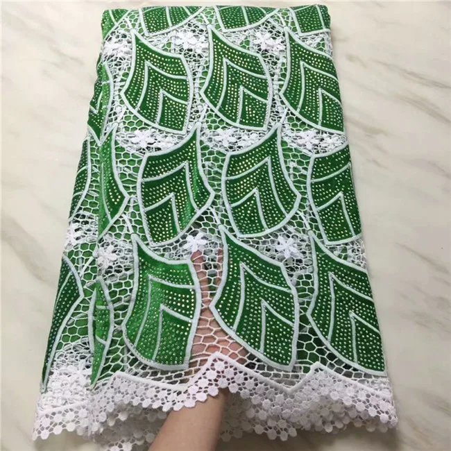 High Quality African Lace Fabrics Green Color Mesh Cord Factory Price Velvet With Stones For Wedding | Дом и сад