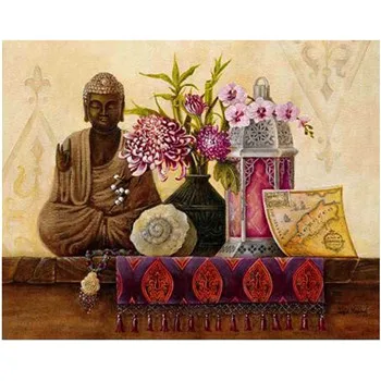 YIKEE diamond painting round buddha 5d diy Rhinestones Pictures Cross Stitch Mosaic House y1405 | Дом и сад