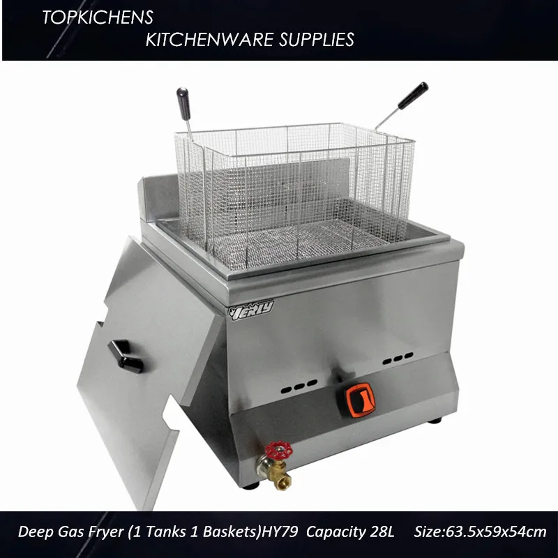 Commerical Deep Gas fryer(1tank 1 basket)_Big Fryer_Deep Fryer 28L HY79