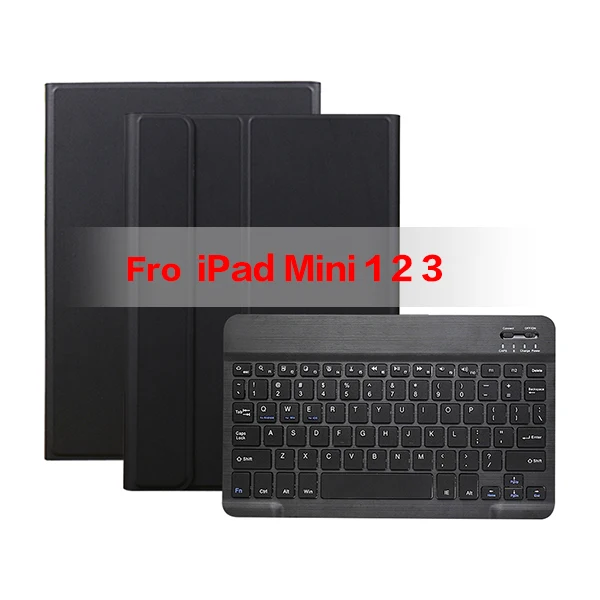 Ходунки Bluetooth клавиатура чехол для Apple Ipad Mini 1 2 3 4 5 выпуск 7,9 дюймов Магнитный съемный чехол - Цвет: IPADMINI DYBT123 BK
