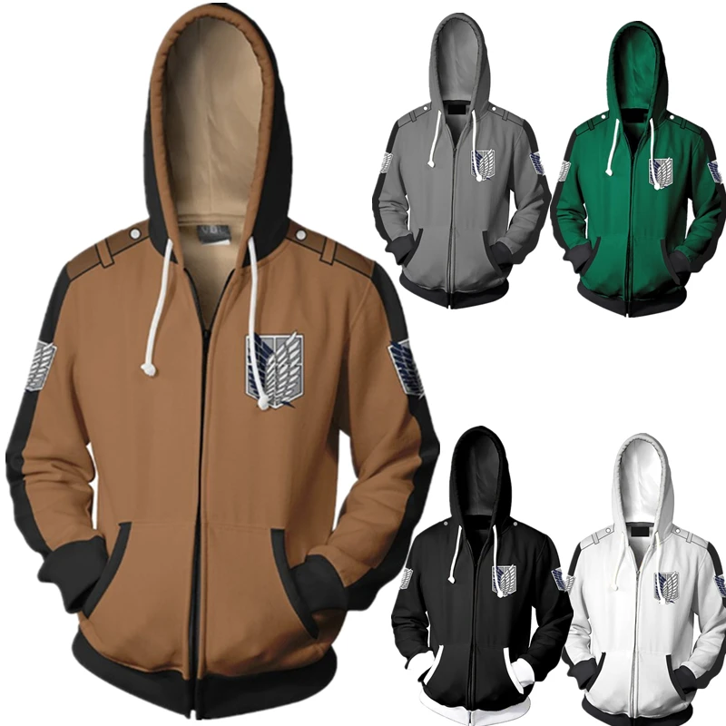 Hoodie Sweatshirt,Attack on Titan Recon Corps,zipper Jacket Coat Women/'s// girl/'