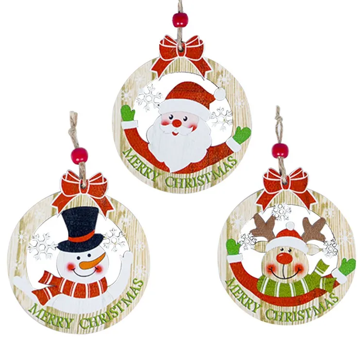 Йориу деревянные украшения для рождественской елки деревянные украшения Санта Клаус Снеговик рождественские украшения для дома
