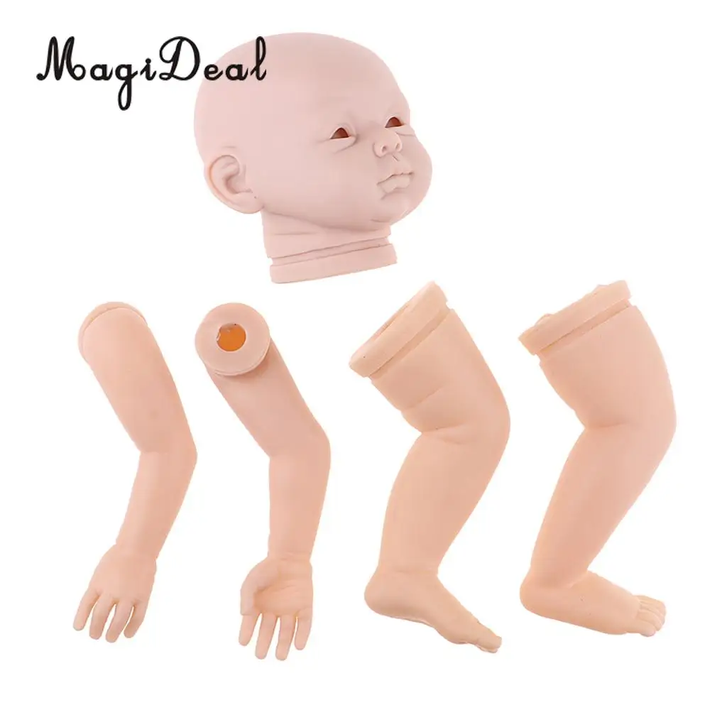 22inch Unpainted Reborn Doll Kits Soft Vinyl Newborn Baby Model DIY Making Accs