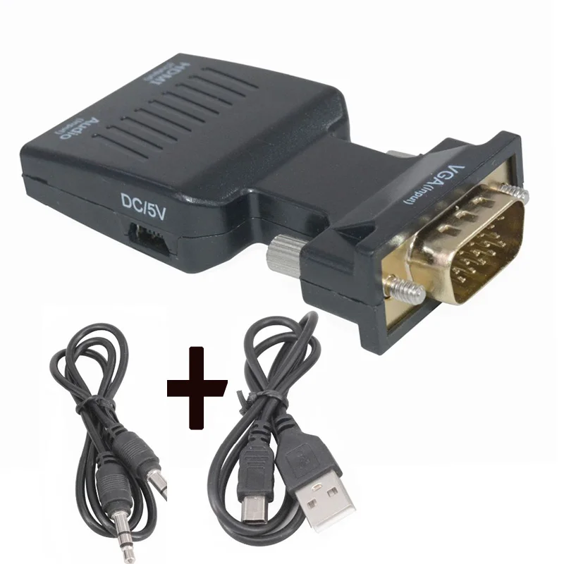 

AOSANG VGA to HDMI Converter Adapter 1080P VGA HDMI Adapter For PC Laptop to HDTV Projector Video Audio Converter