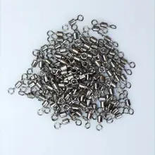 100 шт. Нержавеющая сталь Рыбалка насадка Barrel ball подшипников качения вращающиеся твердые кольца линии крюк соединительное кольцо приманки коннектор 7#1 см