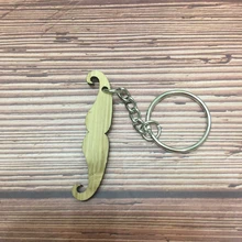 20 шт усы форма из бамбука брелок кольцо брелок на заказ деревянный брелок