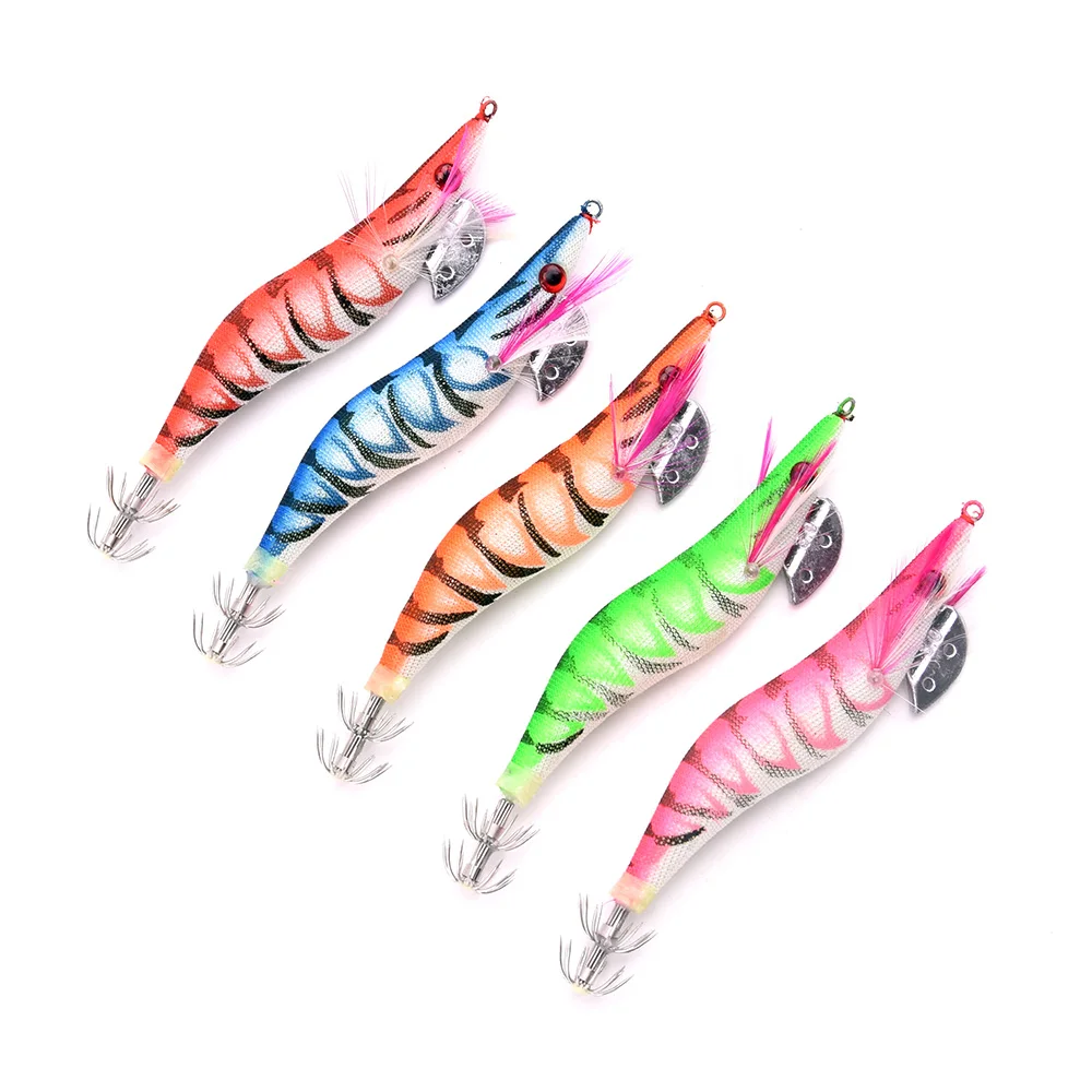 1PCS 14g/11.5cm Luminous Squid Jig Fishing Wood Shrimp Lure Squid Cuttlefish Jigs Lures Spinnerbait Wood Shrimp with 3.0# Hook 1PCS 14g/11.5cm Luminous Squid Jig Fishing Wood Shrimp Lure Squid Cuttlefish Jigs Lures Spinnerbait Wood Shrimp with 3.0# Hook