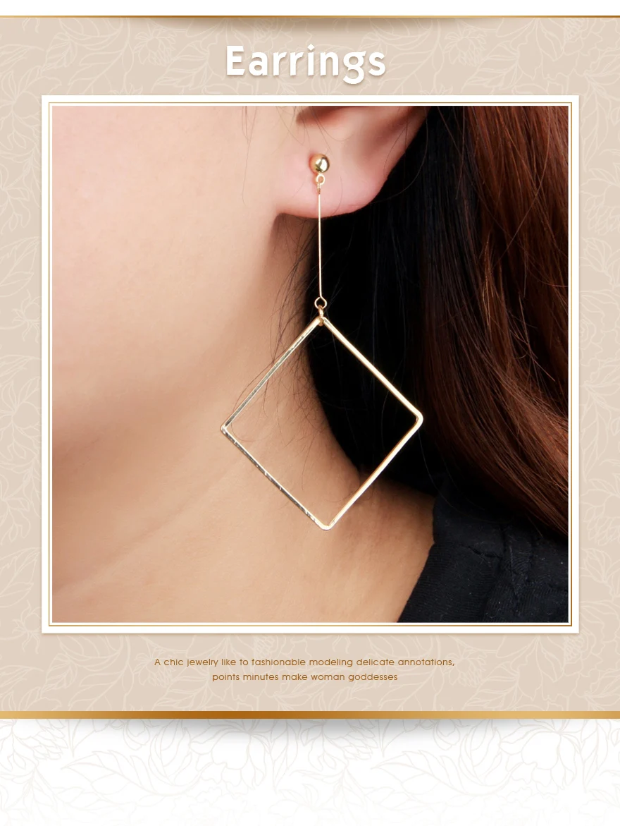 Geometric Square Stud Earrings (1)