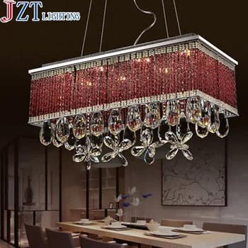 

M Rectangular Restaurant Pendant LED Crystal Light L60*W28cm Doule Color Modern Minimalist Creative Living Room Bedroom Lamps
