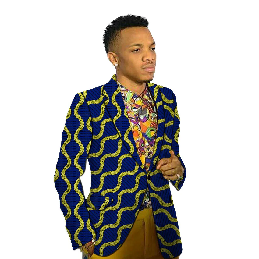Африканский принт, блейзеры, мужской жакет "Анкара", модный пиджак для выпускного, мужской свадебный костюм, индивидуальный Африканский наряд, мужской пиджак - Color: 1