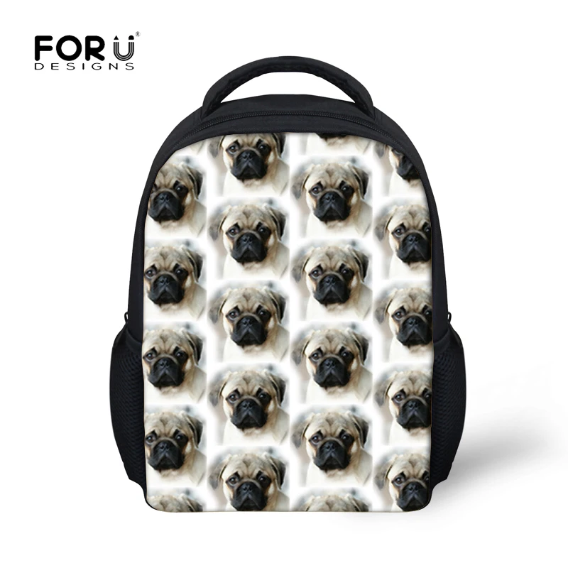 Personalised Child/'s Pug Dog School Bag College Laptop Bag add a name free