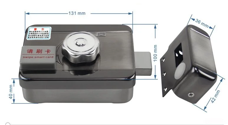 12VDC ворота двери электрический замок RFID интегрированный немой замок домофон система контроля доступа с 2 или 10 ID метки(адаптер опционально