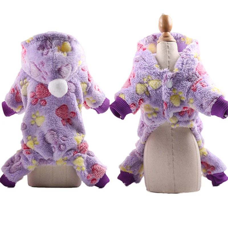 

Hoomall Pets Winter Warm Puppy Hoodies Puppy Costume Star Pattern Fleece Dog Clothes Rainbow Striped Dot Jumpsuit For Small Dogs