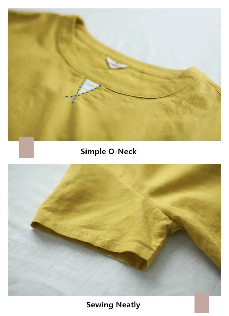 LZJN Women Tops Blouses 2019 Summer O Neck Short Sleeve Cotton Linen Shirt Casual Loose Work Blouse Retro Party Top Blusas  (19)