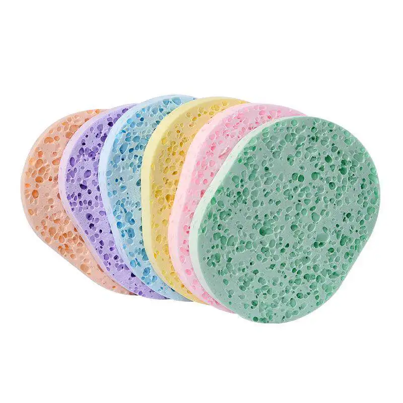 

HOT 2019 NEW seaweed Face care natural wood pulp Sponge powder facial cleansing pad for washing cellulose sponge puff 50pcs/lot