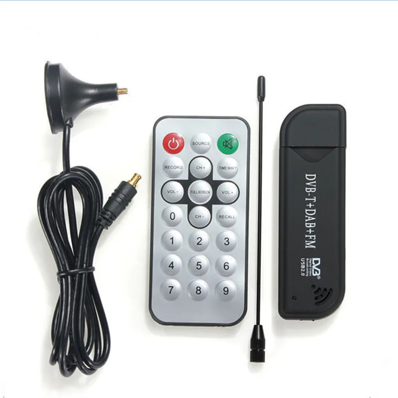 RTL-SDR/FM+ DAB/DVB-T USB 2,0 мини цифровая телевизионная Флешка ключ доступа dvbt SDR с RTL2832U& R820T тюнер ресивер+ пульт дистанционного управления Управление