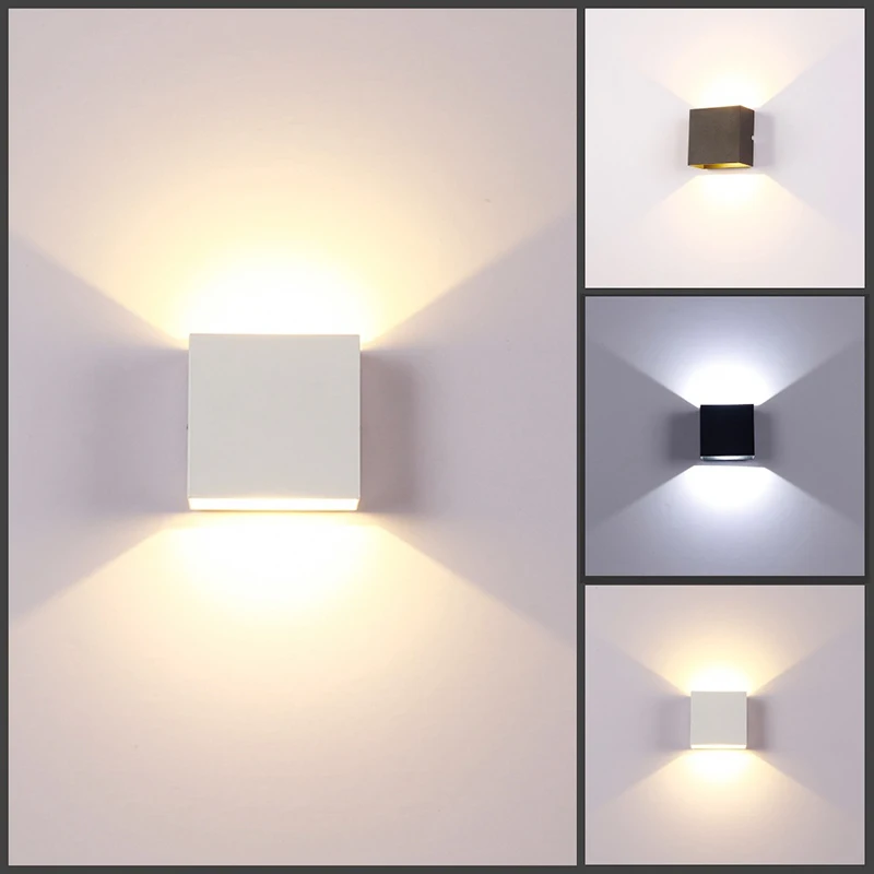 

Square LED Wall Lamp 6W lampada Aluminium light rail project bedside room bedroom art Indoor cold/warm white Built-in driver