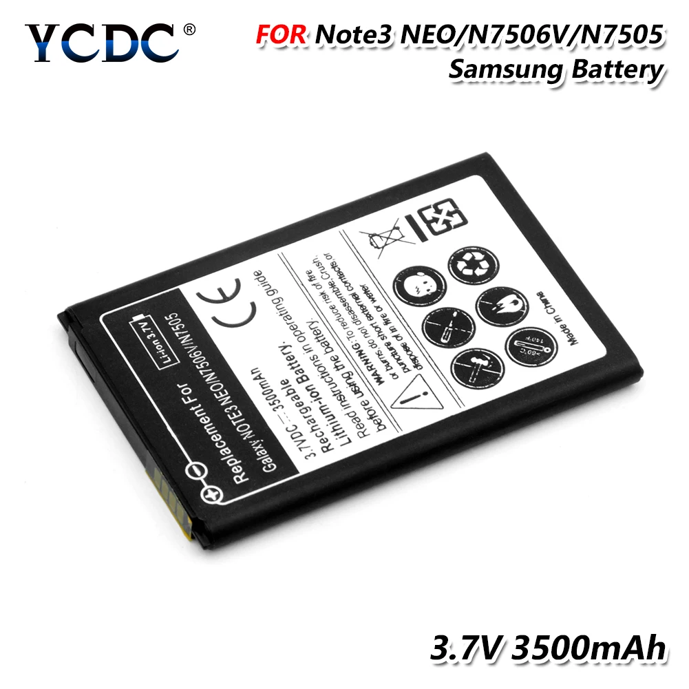 YCDC 3,7 V литий-ионный аккумулятор 3500mAh Сменный аккумулятор для SAMSUNG GALAXY Note 3 Mini Note 3 Neo SM-N750/N7502/N7505/N7506/N7507