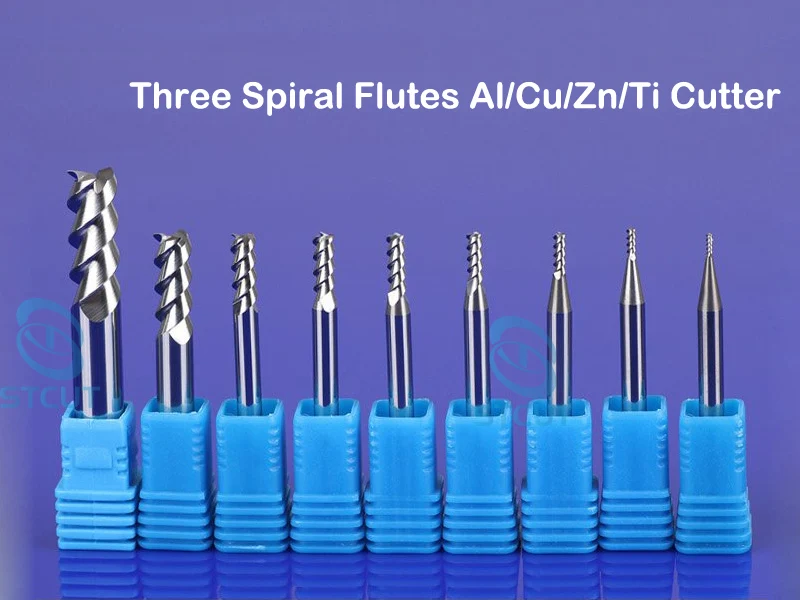 

2pc SHK 1/8" 3.175mm 4mm Drill CNC 3 Three 3f Flute Spiral Router Endmill Bit cutter milling tool Metal Aluminum Copper HRC55