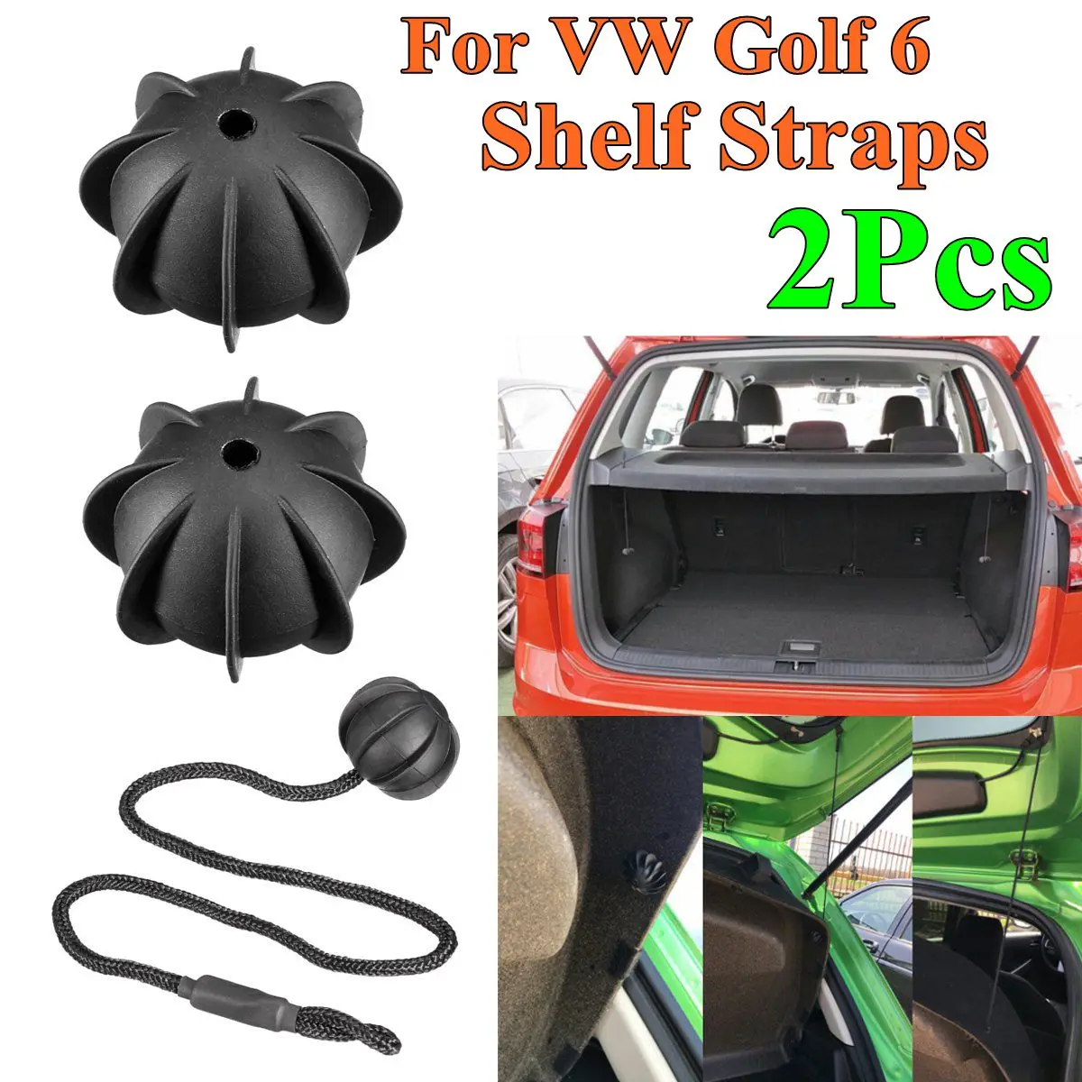 2Pc Hatchback Parcel Shelves Trunk Lid Back Shelf String Holding Strap