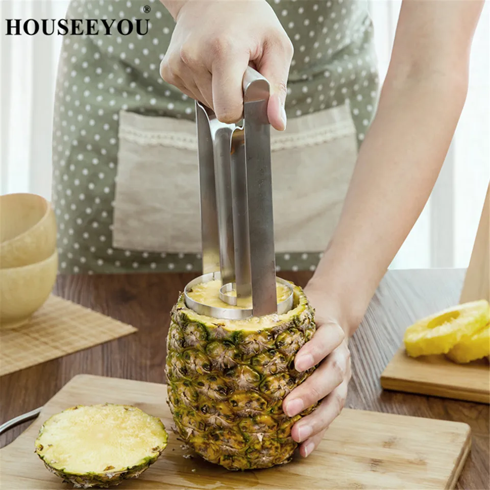 HOUSEEYOU, креативная машина для чистки ананаса, нож для нарезки ананаса, нож для нарезки, измельчитель из нержавеющей стали, кухонные фрукты, инструменты