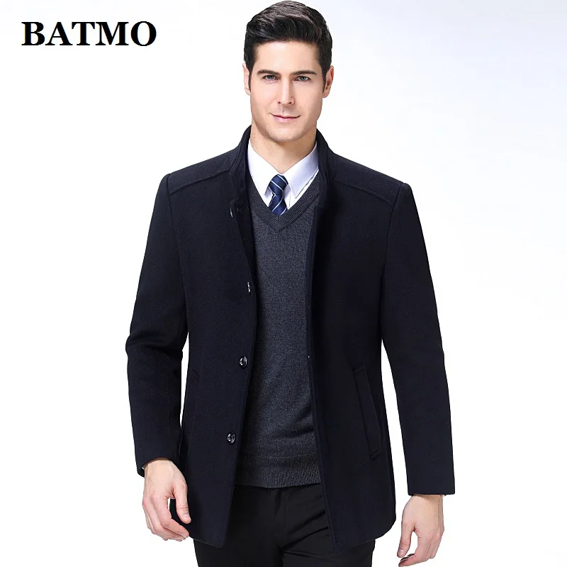 BATMO 2019 Новое поступление осенне-зимний высококачественный шерстяной Тренч для мужчин, мужские шерстяные куртки, теплое пальто, большие
