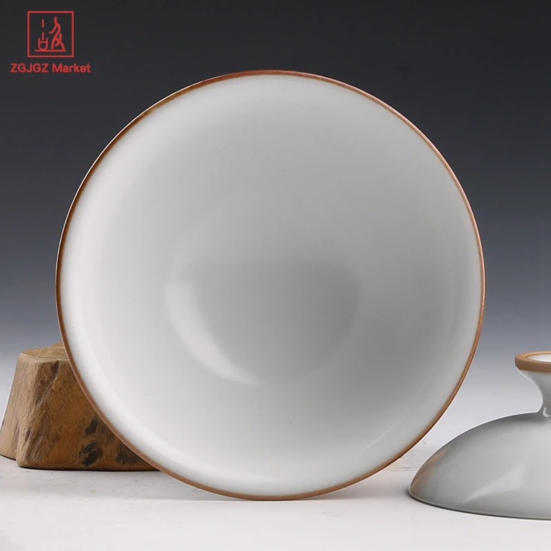 Аутентичный Ru печи Gaiwan глазурованная керамическая чашка для чая ручной работы