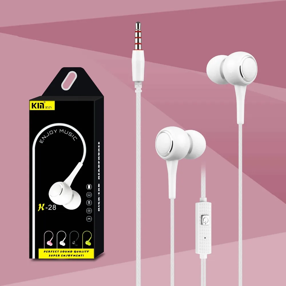 Earphone with Microphone 3.5mm Wired In-Ear Stereo Bass Sport Music 1.2m Earphones Headset  for ipod xiaomi Meizu mobile Iphone MP3 MP4 MP5 Gifts (1)