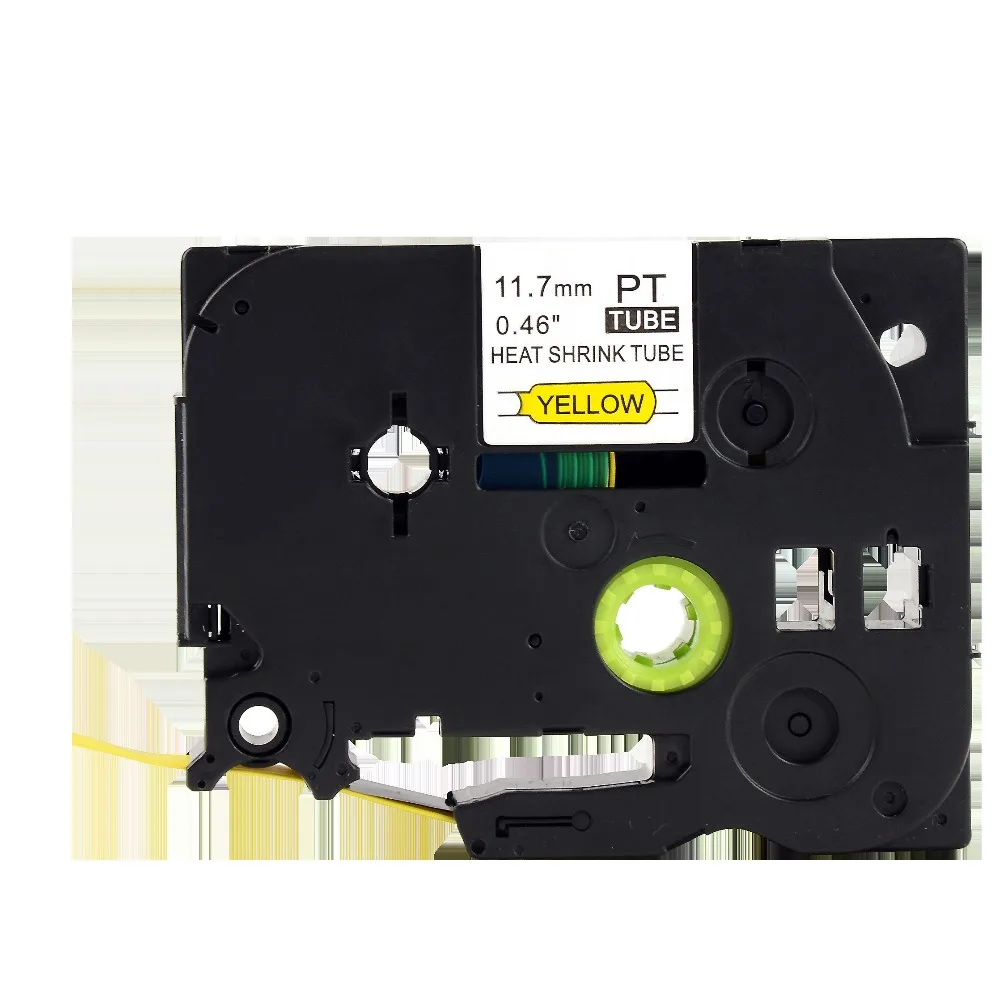 

5pcs Heat-shrink Tube Label Tape Compatible for HSE-631 HSE631 HS631 HS-631 (0.46",Black on Yellow)