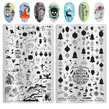 

1PC Halloween Christams Pattern Nail Stamping Plates ZJoy Plus 9.5*14.5 Konad Nail Polish HALLOWEEN Stamp Stamping Nail Art DIY