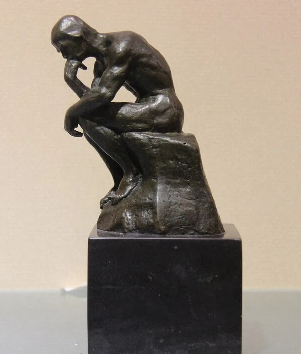 

150701 S2279 Rodin Art Figurine Bronze Copper Thinker Artwork Marble Base Sculpture Statue discount 30% (C0324)