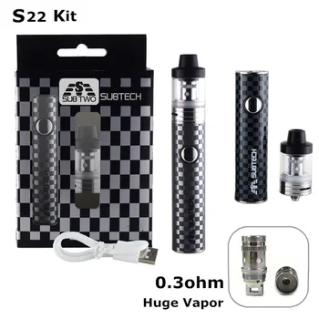 

2PC S22 60W e-cigarettes vaporizer mod 1800mah battery vaporizer pen electronic cigarette kit with 2.5ml atomizer 0.3 / 0.5 ohm