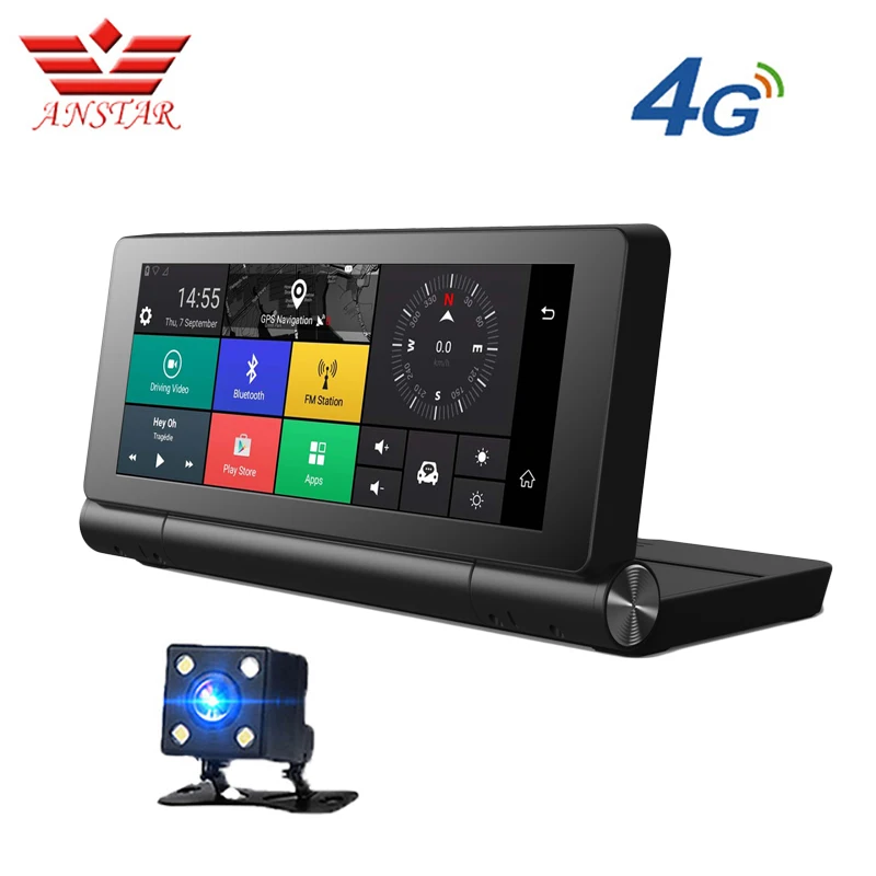 ANSTAR 4G Автомобильный видеорегистратор GPS камера навигатор 6 84 &quotAndroid 5 0 Bluetooth HD1080P