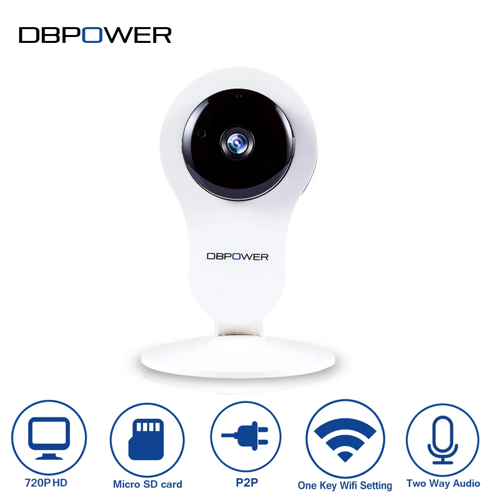 DBPOWER 720P IP Camera Mini Wifi Cameras Night Vision 2 Way Audio