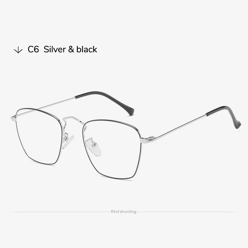 silver black Toketorism квадратная оправа голубые легкие очки женские антирадиационные очки для коррекции зрения в оправе 0403 - Цвет оправы: silver black