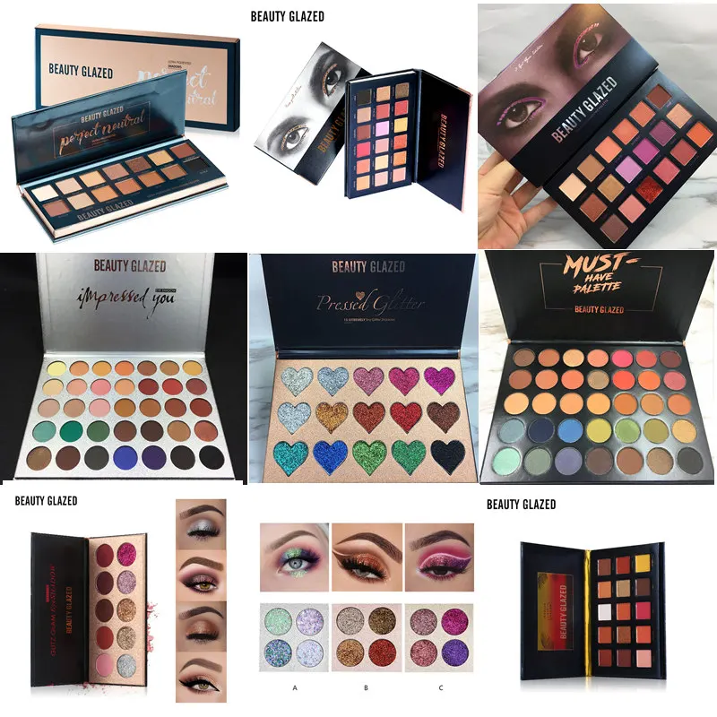 Косметическая глазурованная палитра теней для век 20 цветов Nakes Eyeshadow Pallete прессованная блестящая Мерцающая палитра косметики