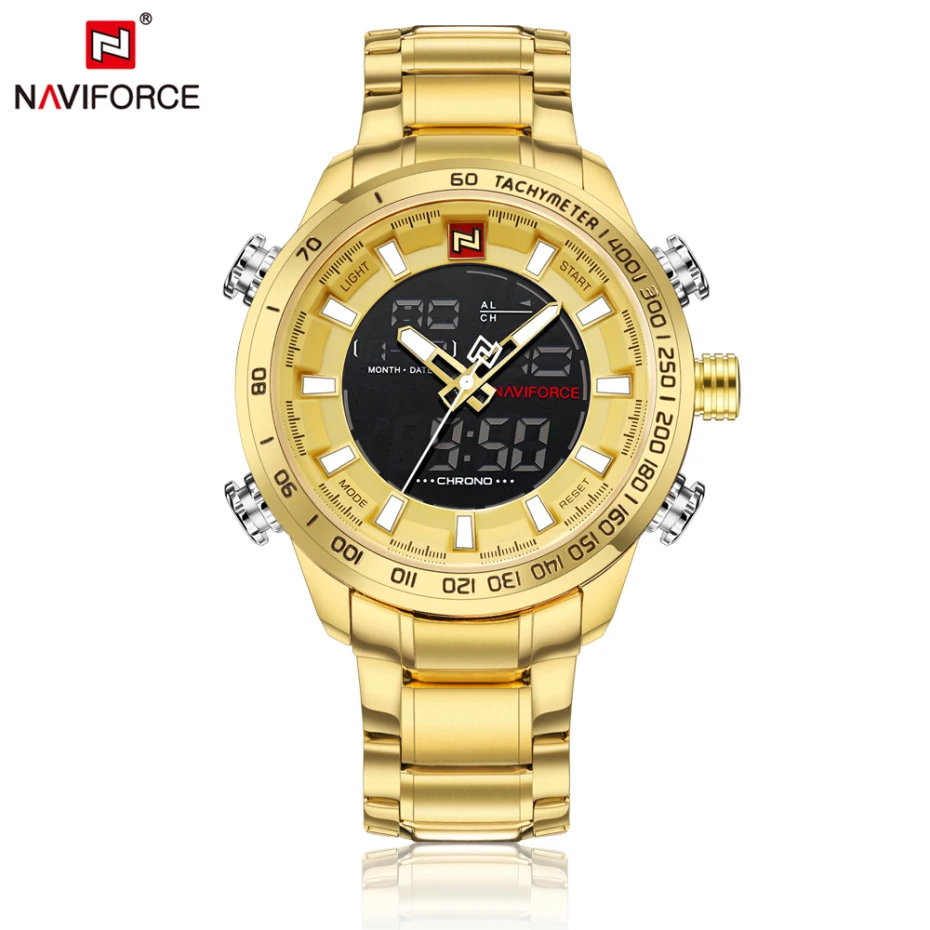 NAVIFORCE Luxury Brand Men Military Sport Watches Men's Digital Quartz Clock Full Steel Waterproof Wrist Watch relogio masculino