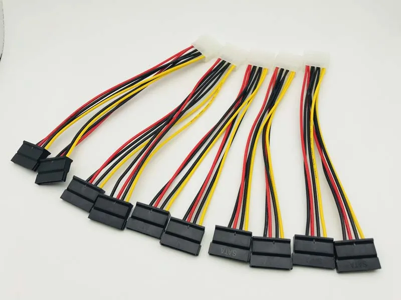 5PCS SATA Power Cable 4pin Male to Serial ATA 15pin x 2 Female Splitter Molex Y Hard Drive Cables 20CM for Bitcoin Miner Mining 5PCS SATA Power Cable 4pin Male to Serial ATA 15pin x 2 Female Splitter Molex Y Hard Drive Cables 20CM for Bitcoin Miner Mining