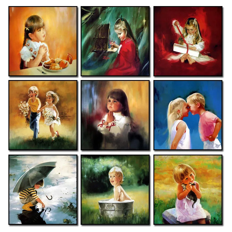 

Needlework Resin Square 5d Diy Diamond Painting Cross Stitch Full Embroidery Crystal Rhinestones Mosaic Lovely Children Pictures